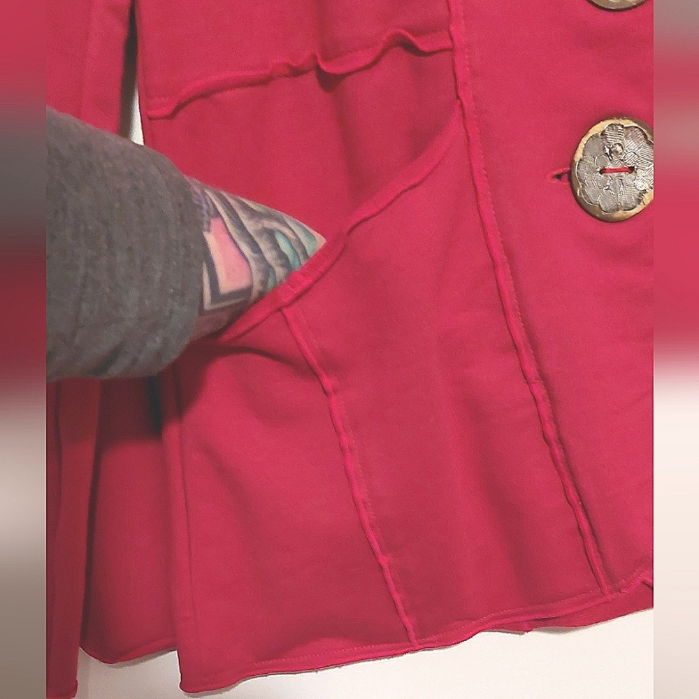 Neon Buddha Women's Pink Long Sleeved Button Front Jacket EUC Size XS - Picture 12 of 15